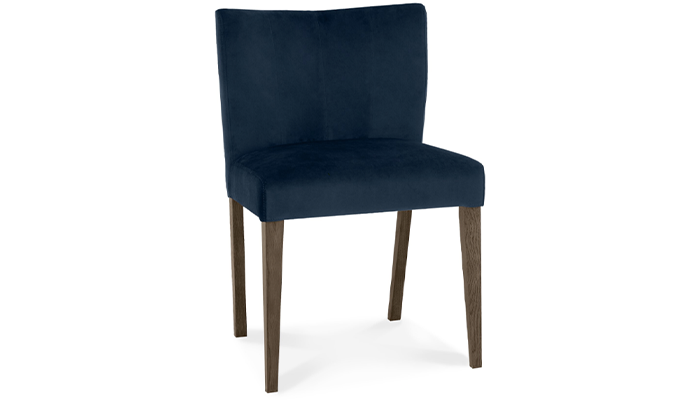 2 Low Back Upholstered Chairs Dark Blue Velvet