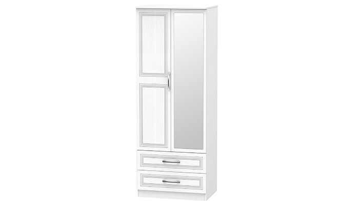 2ft6in 2 Drawer Mirror Robe