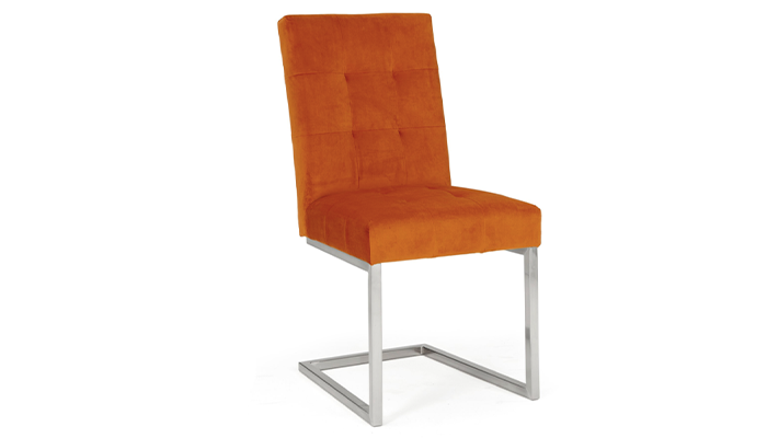 Upholstered Cantilever Chair- Harvest Pumpkin Velvet (Pair)