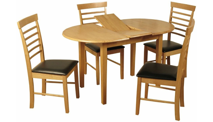 Oval Butterfly Dining Set with 4 Chairs