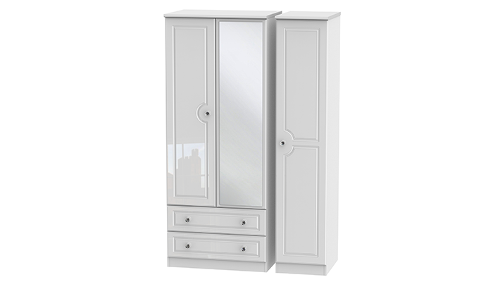 Triple 2 Drawer Mirror Robe 