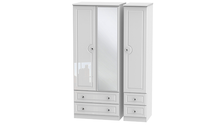 Triple 2 Drawer Mirror and Drawer Robe