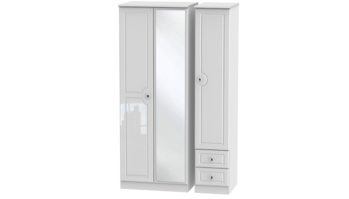Tall Triple Mirror and Drawer Robe 