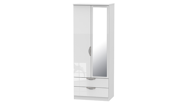 Tall2ft6in 2 Drawer Mirror Robe