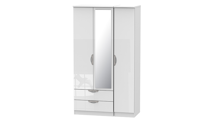 Tall Triple Package 2 Drawer Mirror Robe