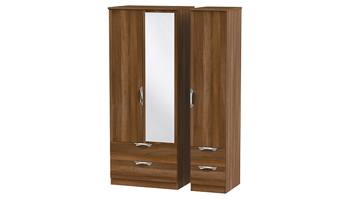 Triple 2 Drawer Mirror & Drawer Robe 