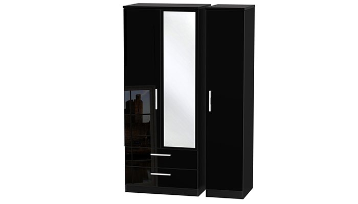 TRIPLE 2 DRAWER MIRROR ROBE 