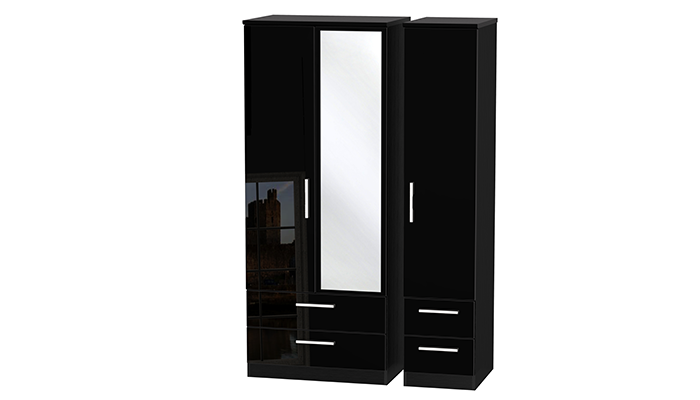 TRIPLE 2 DRAWER MIRROR & DRAWER ROBE 