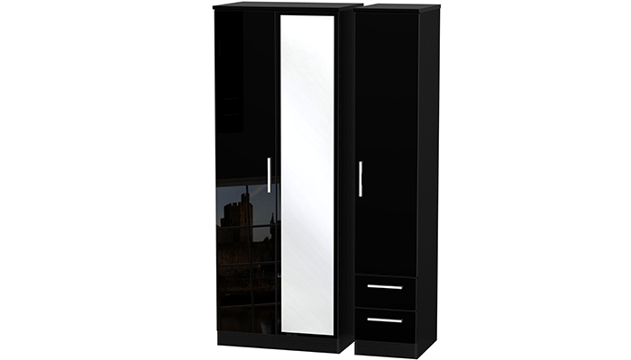 TALL TRIPLE MIRROR & DRAWER ROBE 