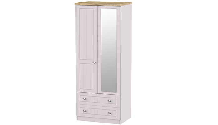 Tall Triple- 2ft6in 2 Drawer Mirror Robe 