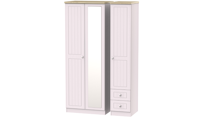 Tall Triple- Mirror &  Drawer Robe