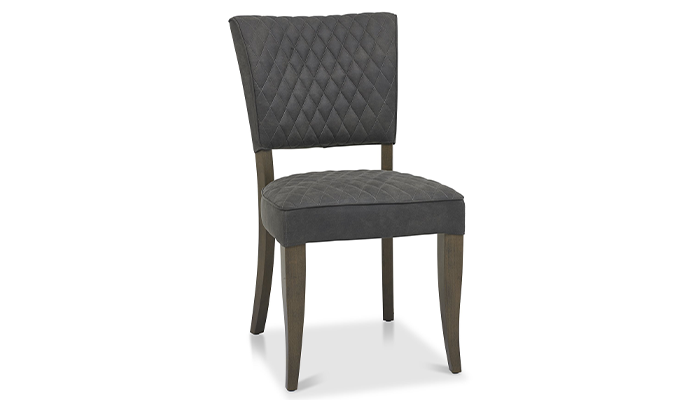 Logan Fumed Oak Dining Chairs- Dark Grey Fabric (Pair)