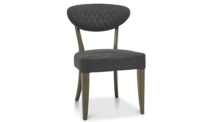 Margot Fumed Oak Upholstered Chairs - Dark Grey Fabric (Pair)