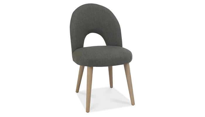Upholstered Chair in Cold Steel Fabric (Pair)