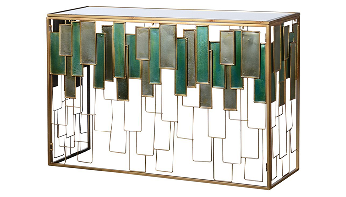 Glass Panel Console Table