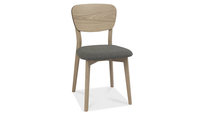 Veneer Back Chair in Cold Steel Fabric (Pair)