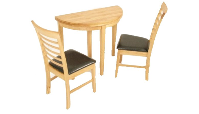 Light Finish Half Moon Dining Set 