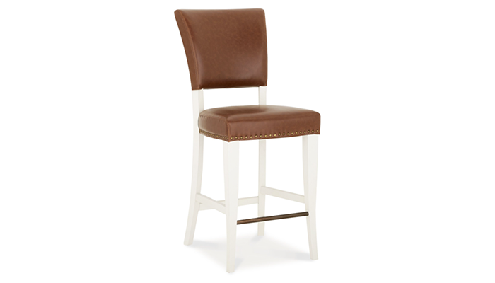 Rustic Tan Faux Leather Bar Stool (Pair)