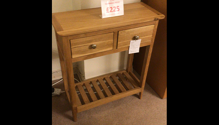 2 Drawer Quality Oak Console Table