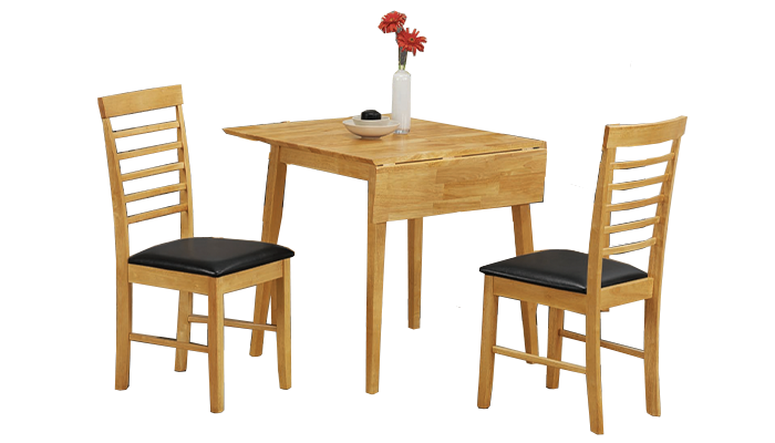 Square Dropleaf Dining Set with 2 Chairs 