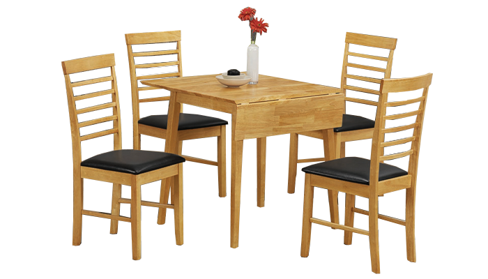 Square Dropleaf Dining Set with 4 Chairs