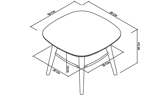 Lamp Table with Shelf