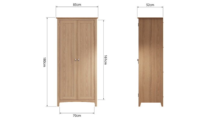 2 Door Full Hanging Wardrobe