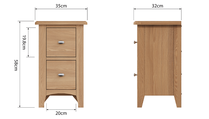 2 Drawer Bedside