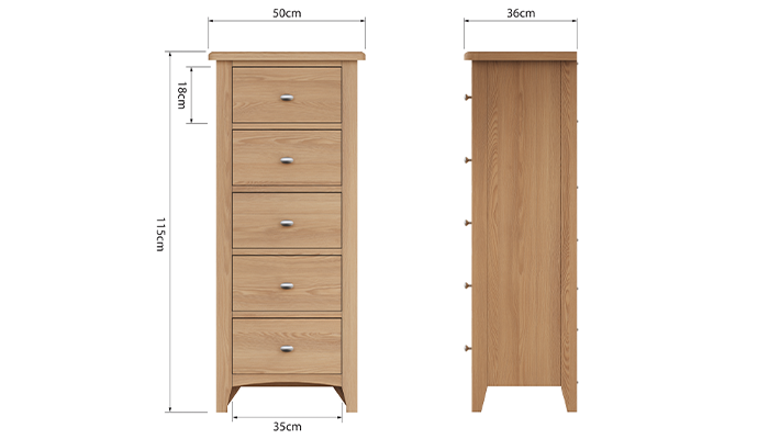 5 Drawer Narrow Chest