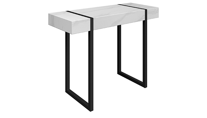 White Marble Effect Console Table