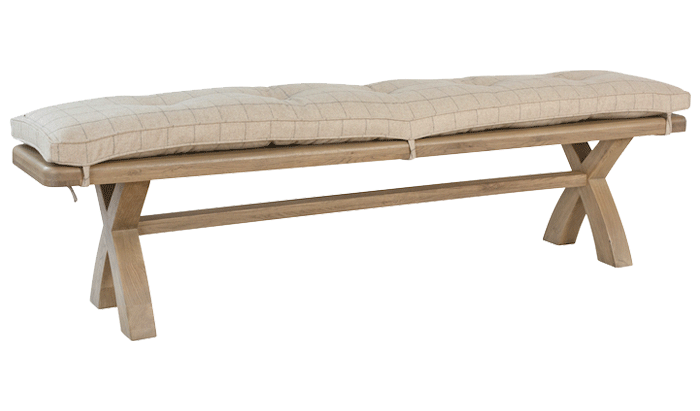 Oak dining bench with cushion deals