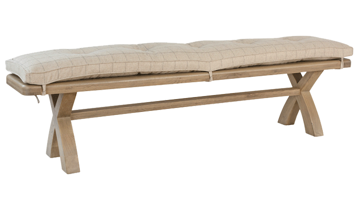 2m Dining Bench Natural Check Cushion Only 