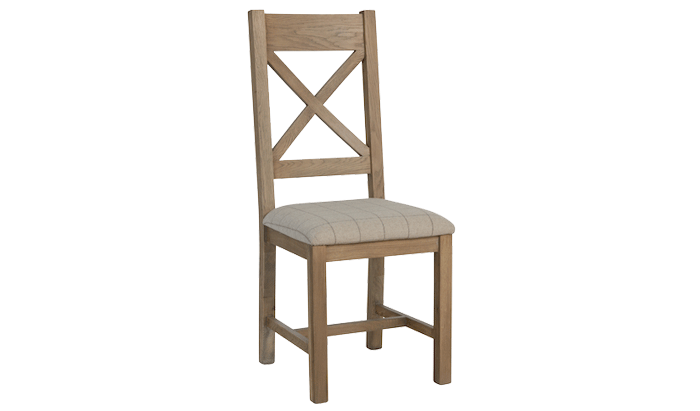 Cross Back Dining Chair (Natural Check)