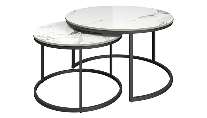 White Ceramic Coffee Table Set