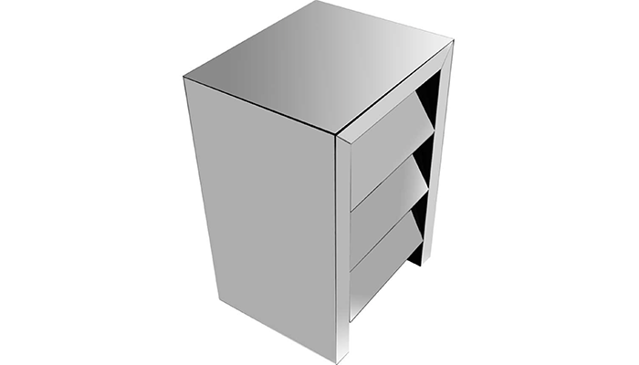 3 Drawer Angled Bedside