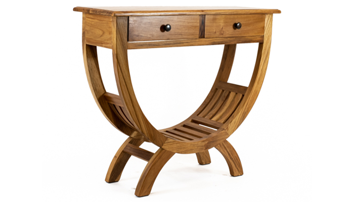 Half moon shop wall table
