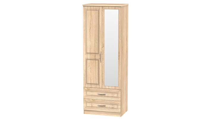 2ft6in 2 Drawer Mirror Robe