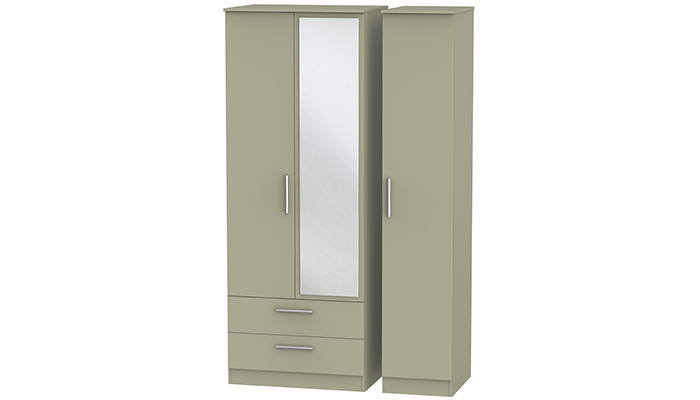 Tall Triple 2 Drawer Mirror Robe