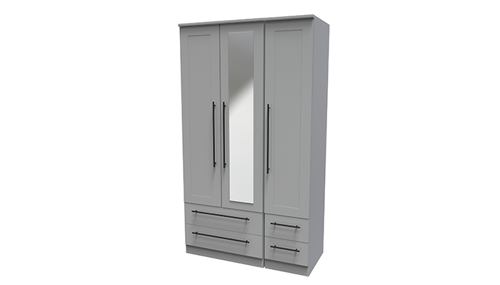 Tall Triple 2 Drawer Mirror + Drawer Robe