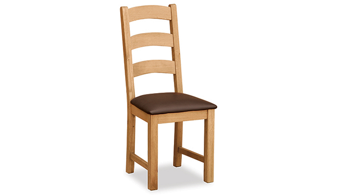 Ladder Chair with Brown PU Seat KD